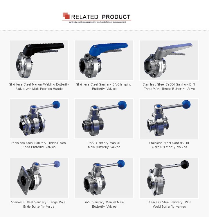 V&aacute;lvula de mariposa SS304 TC TC triclamp