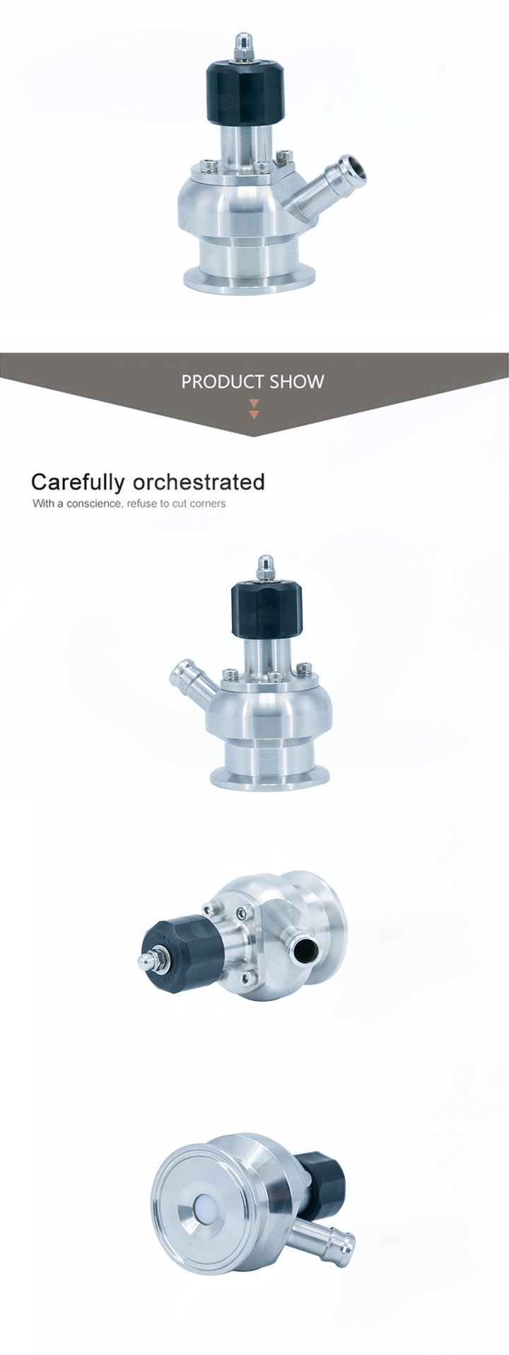 V&aacute;lvulas de muestreo est&eacute;ril as&eacute;ptico de acero inoxidable SS316L con asiento PTFE