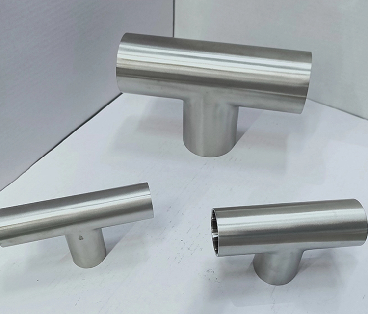 Tee de acero inoxidable sanitario