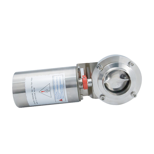 Válvula de mariposa sanitaria neumática 3A para farmacia