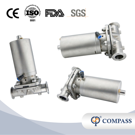 1/2 pulgada 12.7 mm de alta calidad Higiénica Higiénica Acero inoxidable SS316L SNUMADO SMS DIAFRAGM VAVLE 
