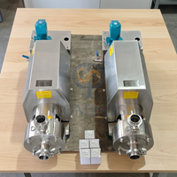 Emulsionante de dispersión de alto cizallamiento para tubería de TRL-1 de grado alimenticio sanitario SS304, 380V, 50HZ, 3P, 4kw, con motor de China y tanque de bomba de agua