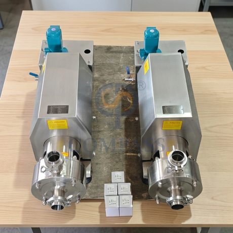 Emulsionante de dispersión de alto cizallamiento para tubería de TRL-1 de grado alimenticio sanitario SS304, 380V, 50HZ, 3P, 4kw, con motor de China y tanque de bomba de agua