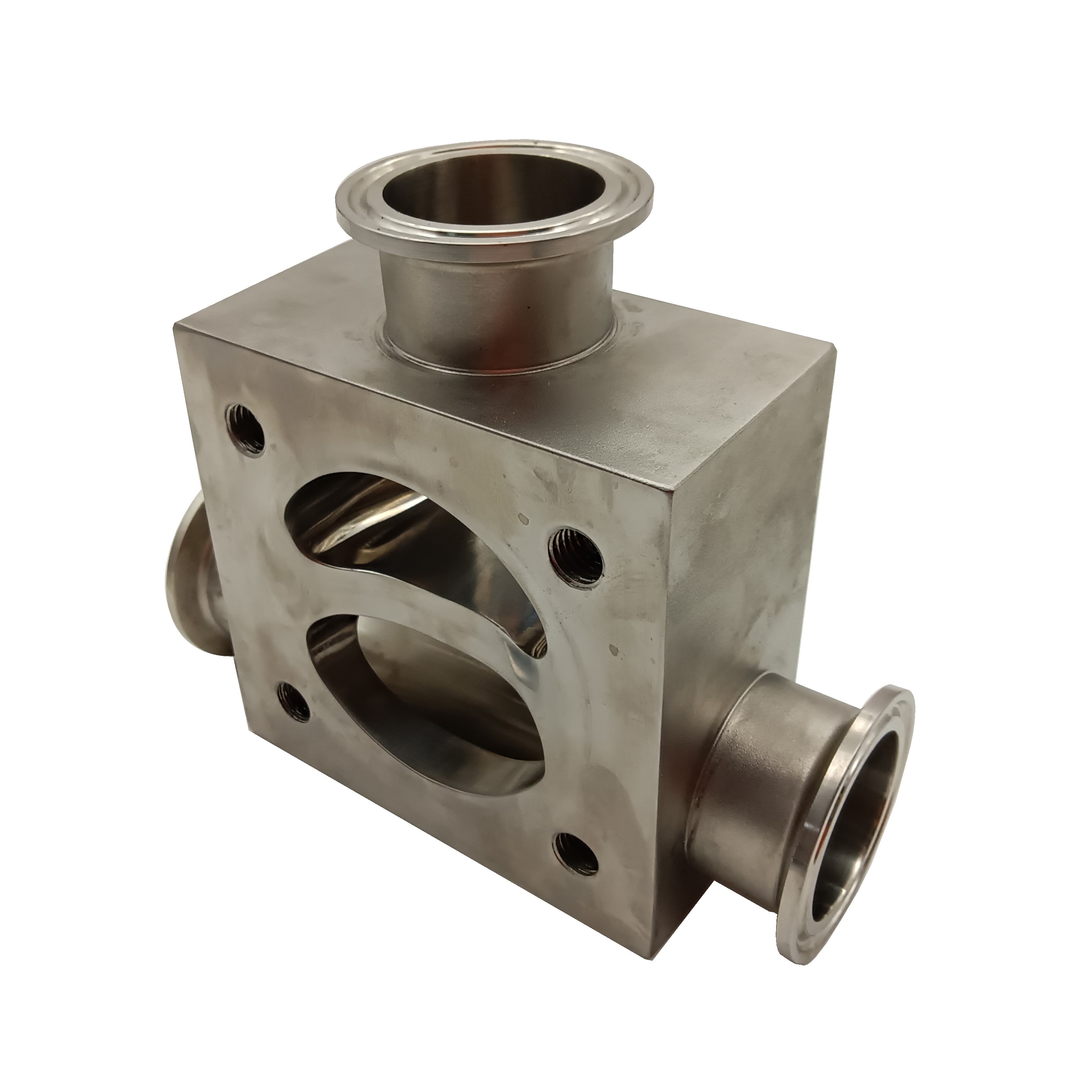 50.8 mm*50.8 mm de alta calidad Hygienic Hygienic Acero inoxidable SS316L SMS Weld Válvula de diafragma de frases de tres vías