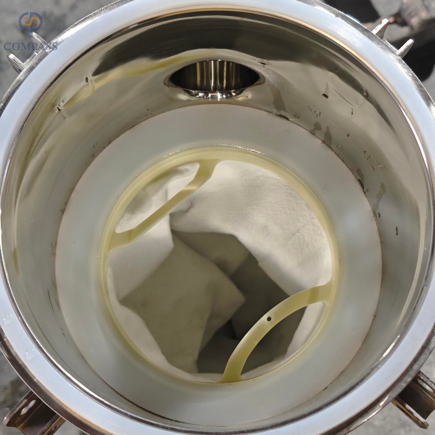 Filtro de bolsa higiénico de entrada lateral de acero inoxidable SS304 con cubierta de placa