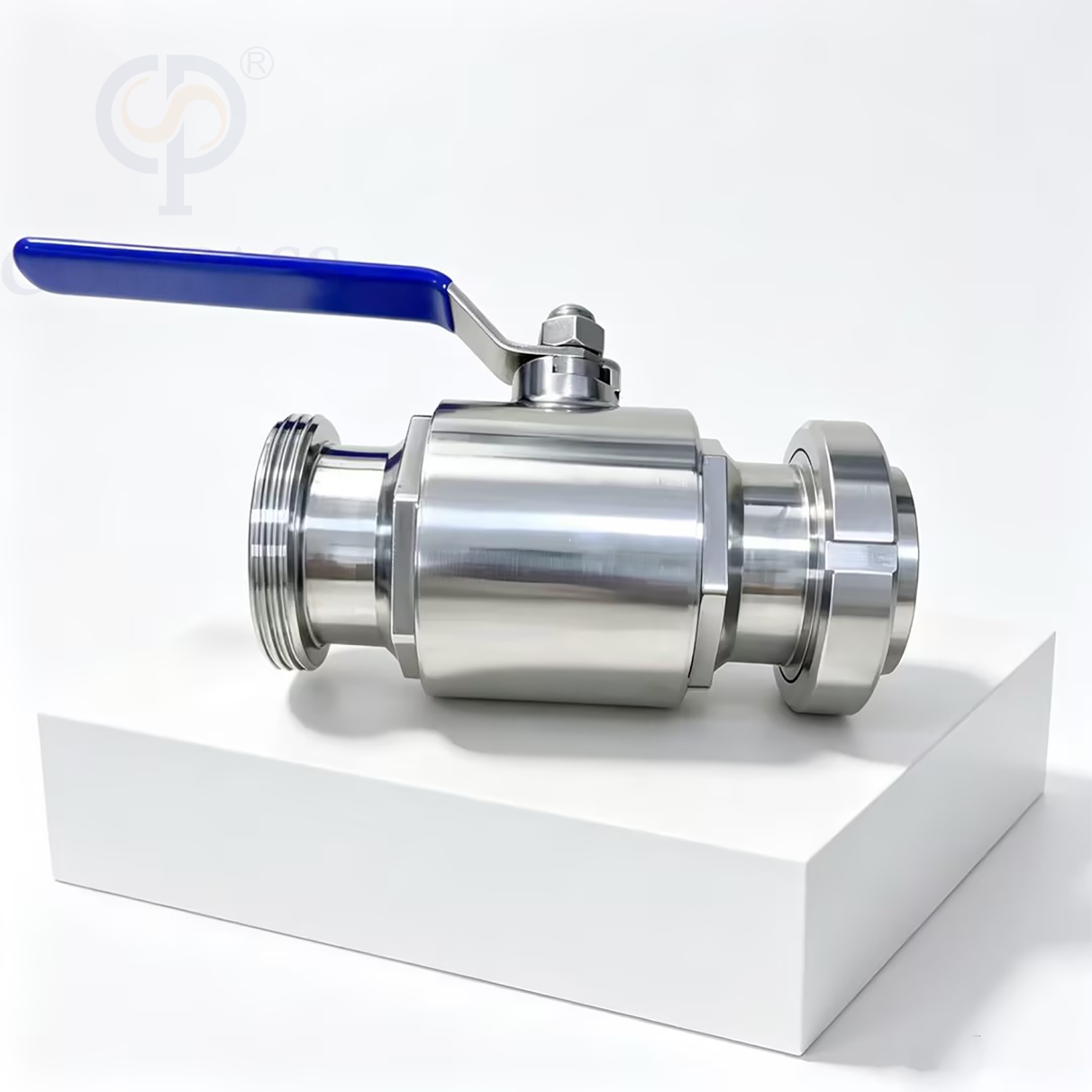 Nueva llegada Válvula de bola de rosca macho de unión recta manual DIN de presión media de acero inoxidable sanitario SS316L DN65 de grado alimenticio con PTFE