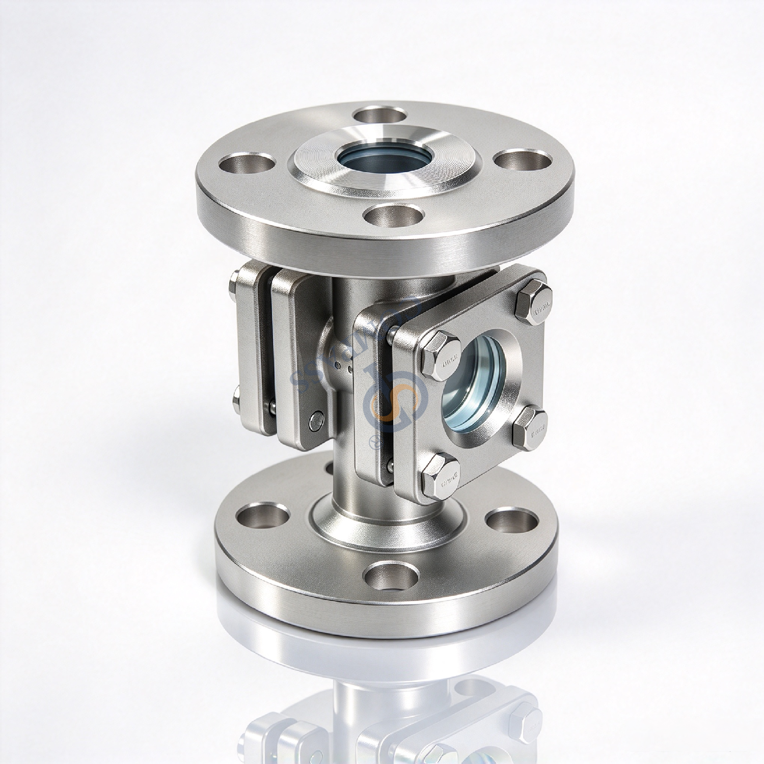 Mirilla cruzada con brida SS304 de 150 libras y 1 pulgada con junta de PTFE y vidrio templado