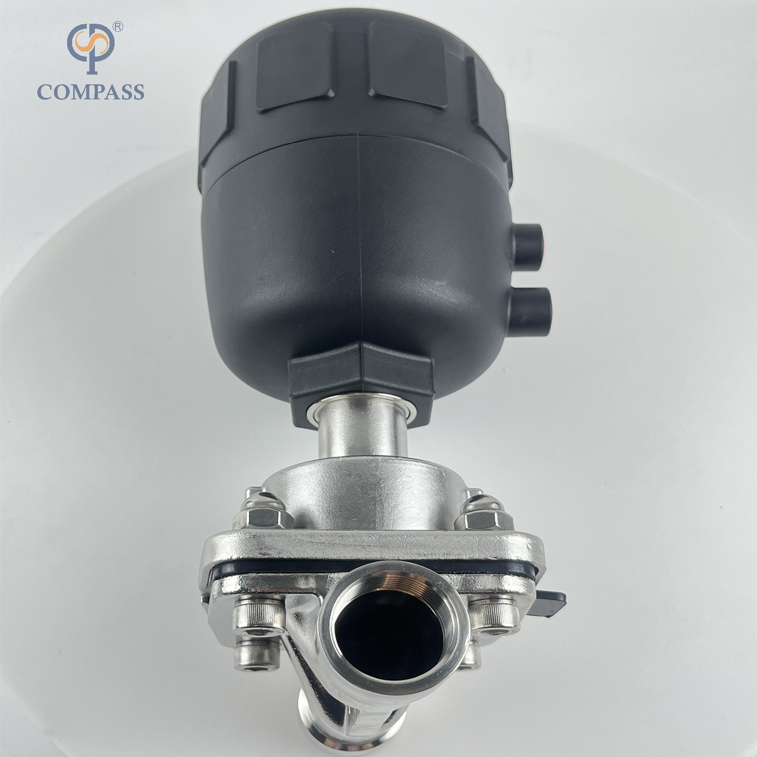 G 1 'SS316L G Válvula de diafragma recta de espesor hembra con cabeza neumática de plástico