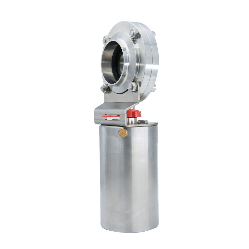 1/2 pulgada de 12,7 mm higiénico acero inoxidable de acero inoxidable Grado SS304 SMS Válvula de mariposa neumática de soldadura 