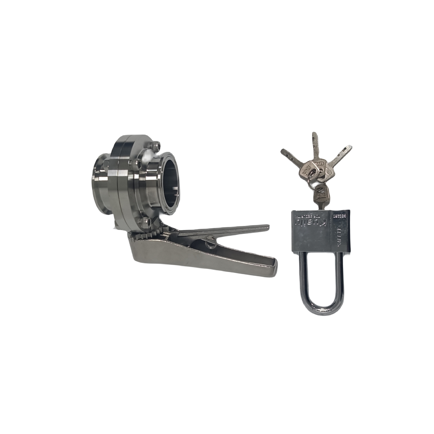 2 pulgadas de 51 mm higiénico acero inoxidable de acero inoxidable Grado SS304 Válvula de mariposa tri -clamp manual de SMS con sello Viton