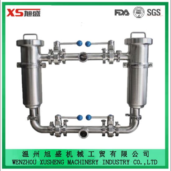 Sistema de filtro dúplex extendido de 2" higiénico 316L de acero inoxidable