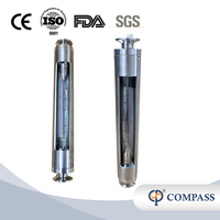 Medidor de flujo de rotor de vidrio sanitario SS316 Lzb-K30