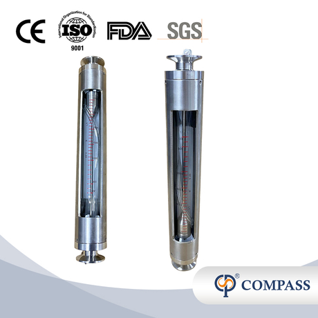 Medidor de flujo de rotor de vidrio sanitario SS316 Lzb-K30