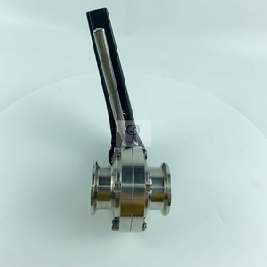 Válvula de mariposa de abrazadera manual SMS TC64MM con mango de pico de pato de plástico