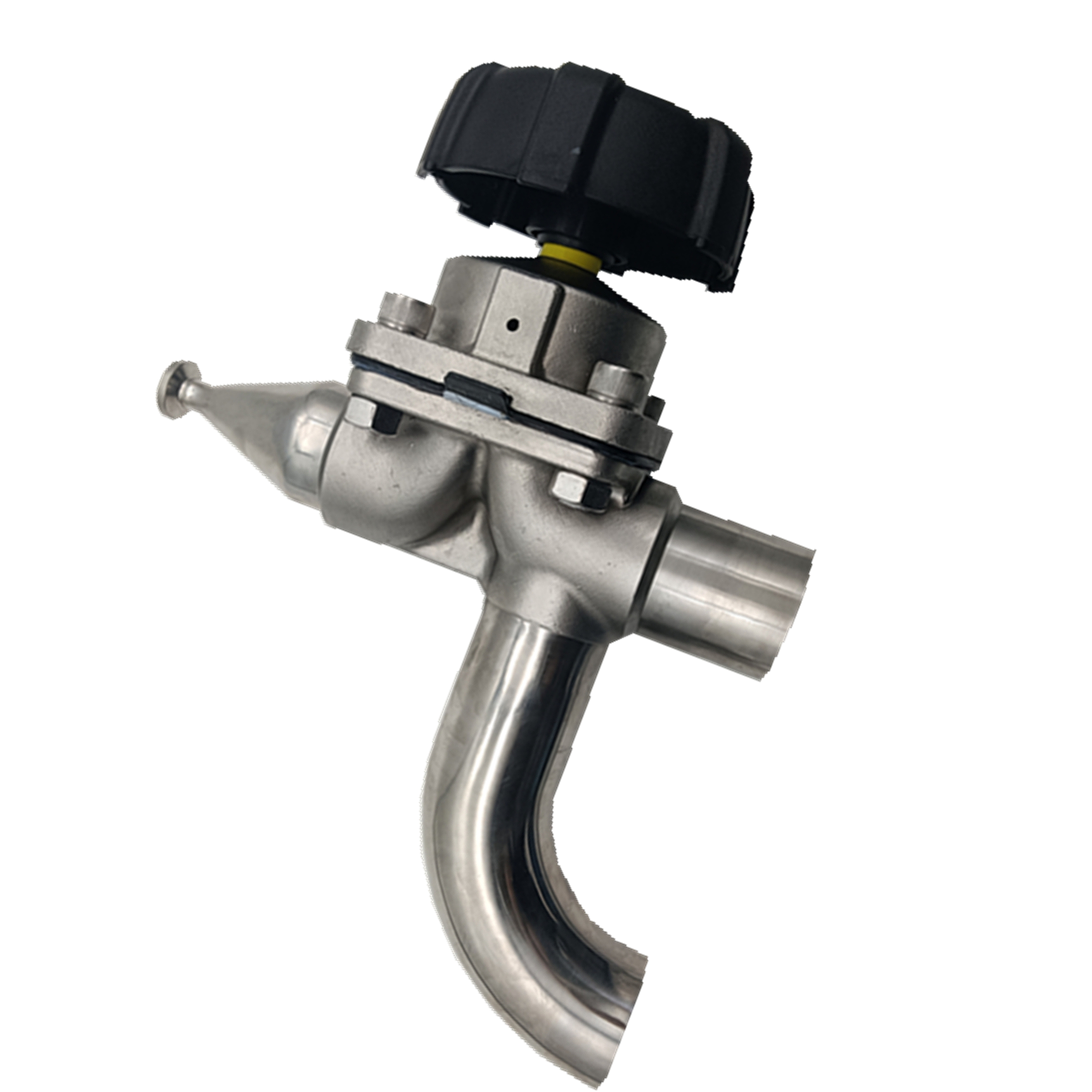 1-1/2 pulgadas × 1/2 pulgadas de alta calidad higiénica acero inoxidable SS316L SMS Tipo de codo de tres vías Vavle 