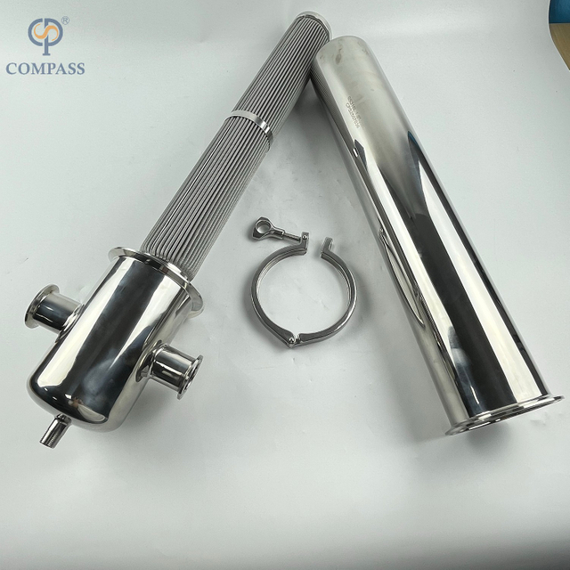 Filtro de vapor sanitario con carcasa de acero inoxidable y elemento de filtro plisado 1.5 'SS316L