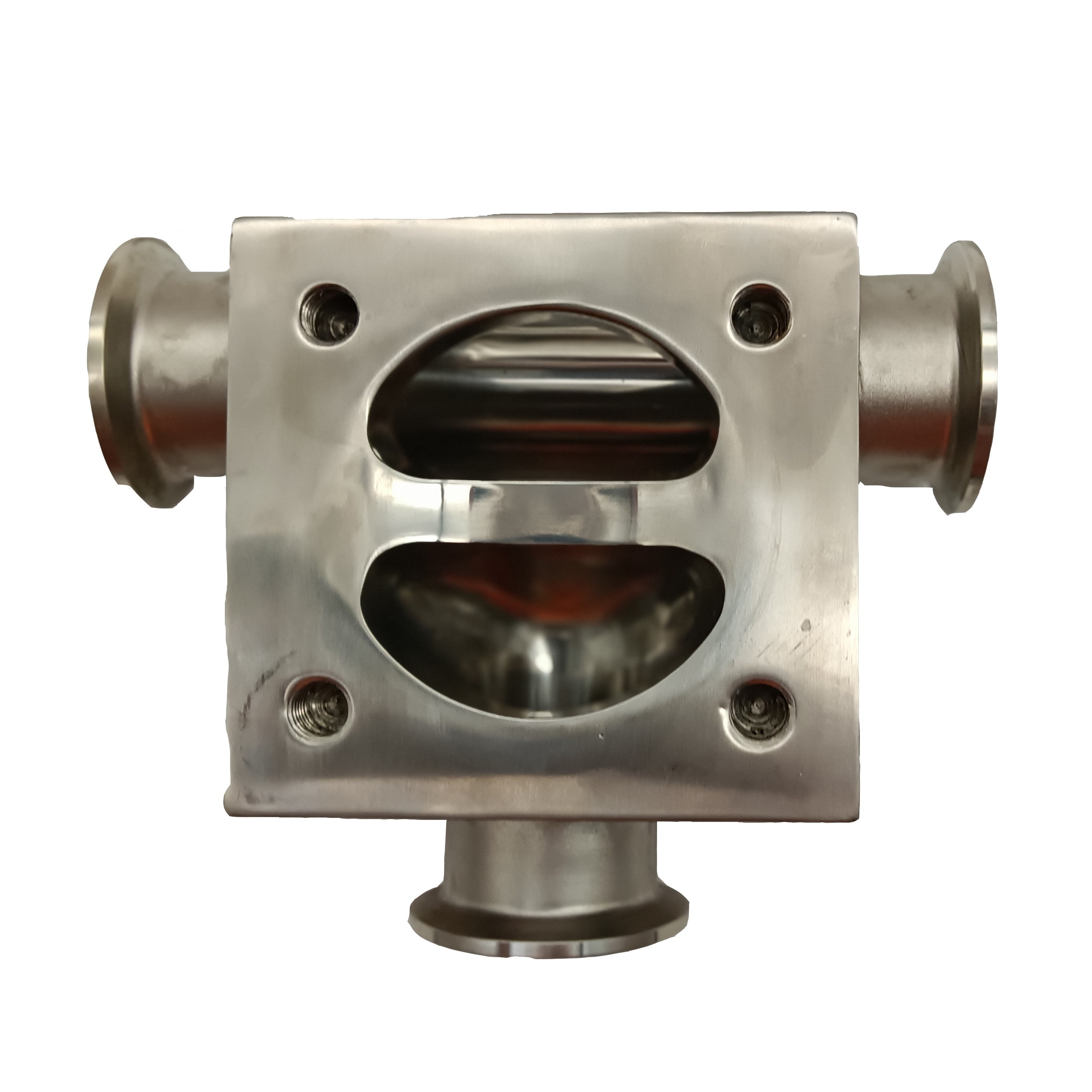 50.8 mm*50.8 mm de alta calidad Hygienic Hygienic Acero inoxidable SS316L SMS Weld Válvula de diafragma de frases de tres vías