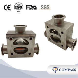 50.8 mm*50.8 mm de alta calidad Hygienic Hygienic Acero inoxidable SS316L SMS Weld Válvula de diafragma de frases de tres vías