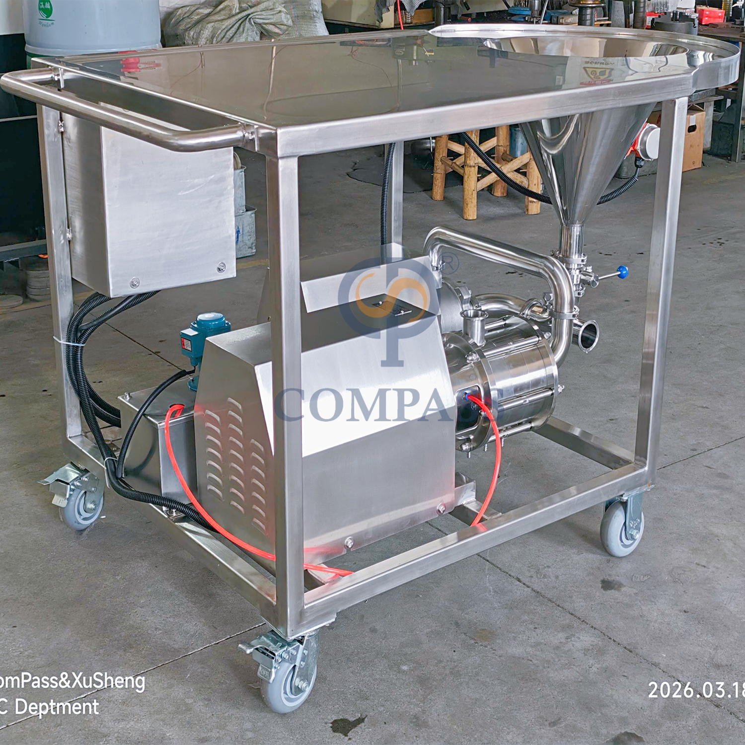 TRL-B gran oferta sanitario 4KW SS304 sistema de mezcla de alto cizallamiento de alta eficiencia mezclador homogeneizador emulsionante líquido en polvo para crema