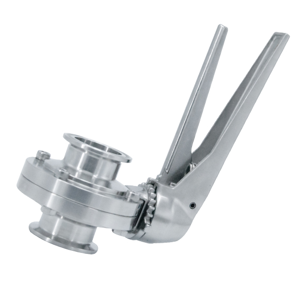 1 1/4 pulgada 32 mm Hygienic Hygienic acero inoxidable Alimento SS316L SMS Manual Válvula de mariposa Tri Clamp Tri con acero inoxidable Posición múltiple