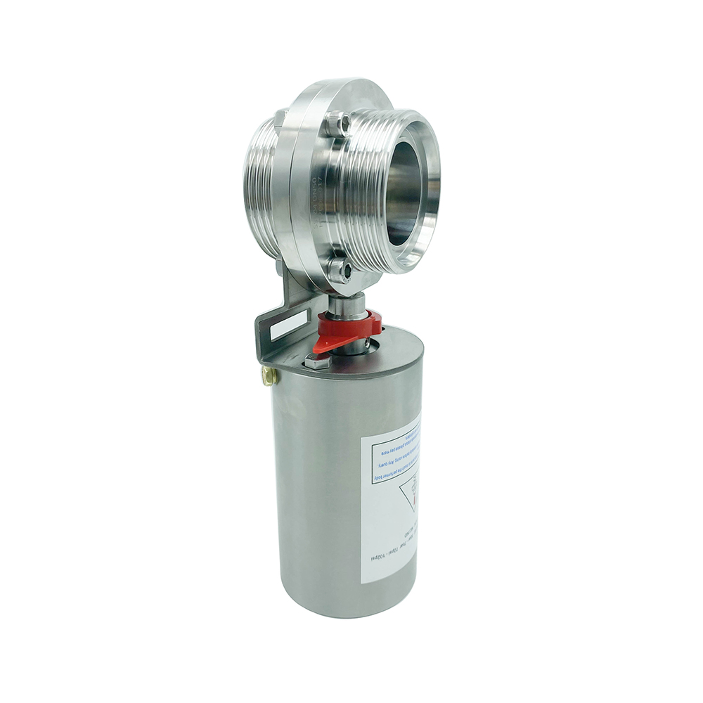 3/4 pulgadas RD36 × 1/8 Hygienic Hygienic Acero inoxidable Alimento SS304 Válvula de mariposa neumática de hilo masculino 