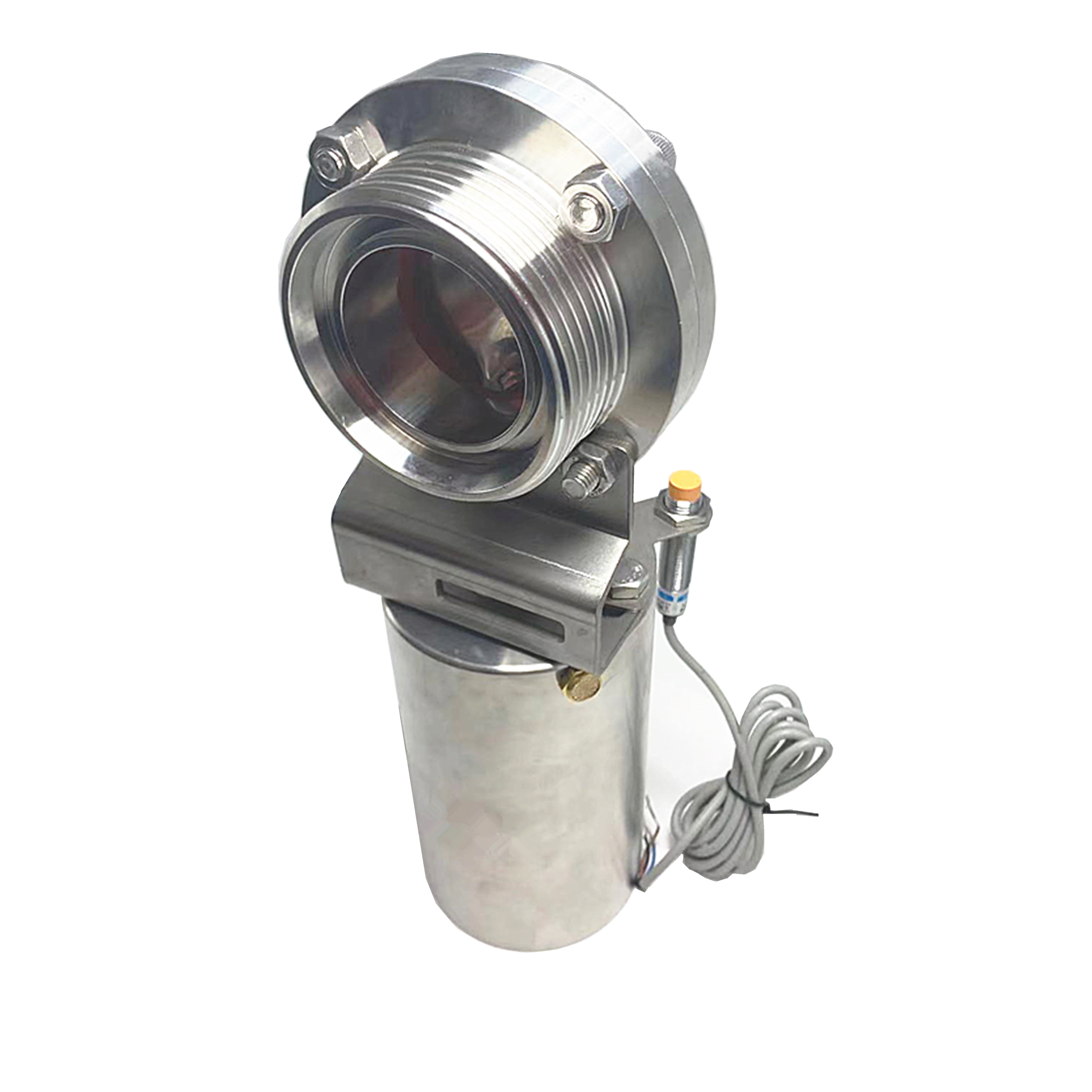 DN80 85 mm Hygienic Hygienic Acero inoxidable Alimento de alimentos SS304 Válvula de mariposa neumática de rosca con actuador neumático 