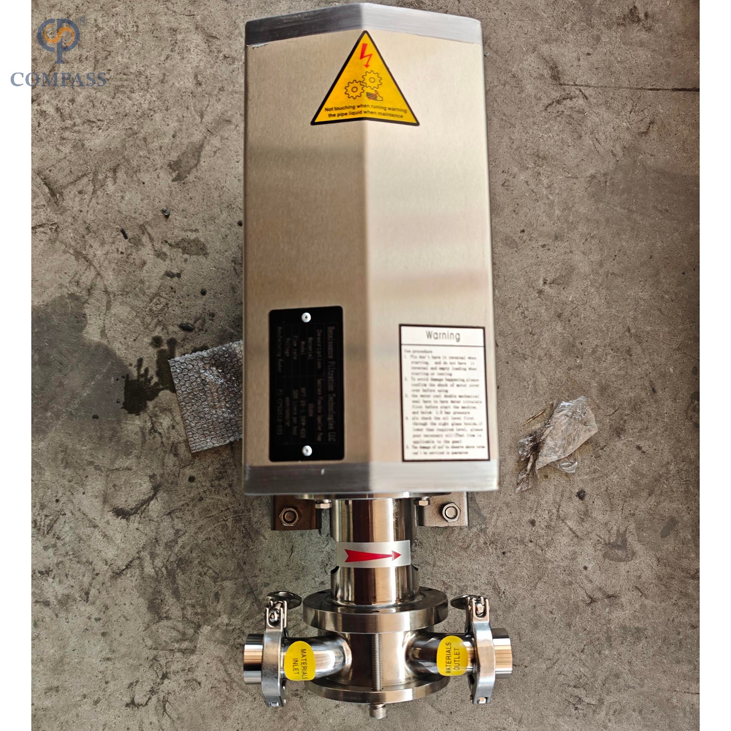 SS304 3KW 380V 3 fases 50HZ grado sanitario alta calidad 1750RPM bombas de impulsor Flexible de triple sujeción con sello mecánico único