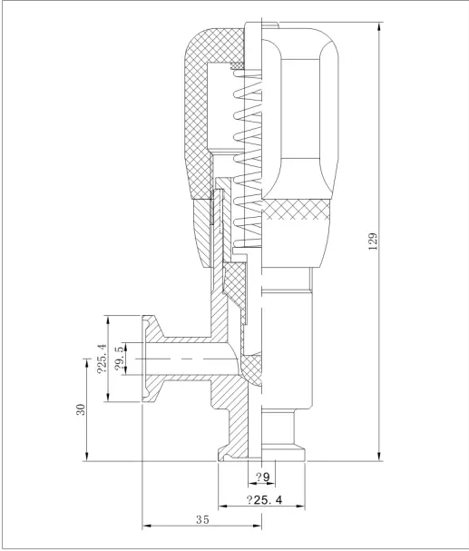 V&aacute;lvula de seguridad higi&eacute;nica de grado alimenticio
