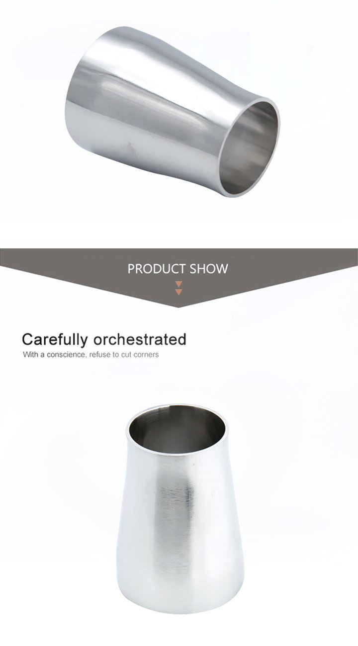 3a higi&eacute;nico SS304 SS316L reductor conc&eacute;ntrico soldado