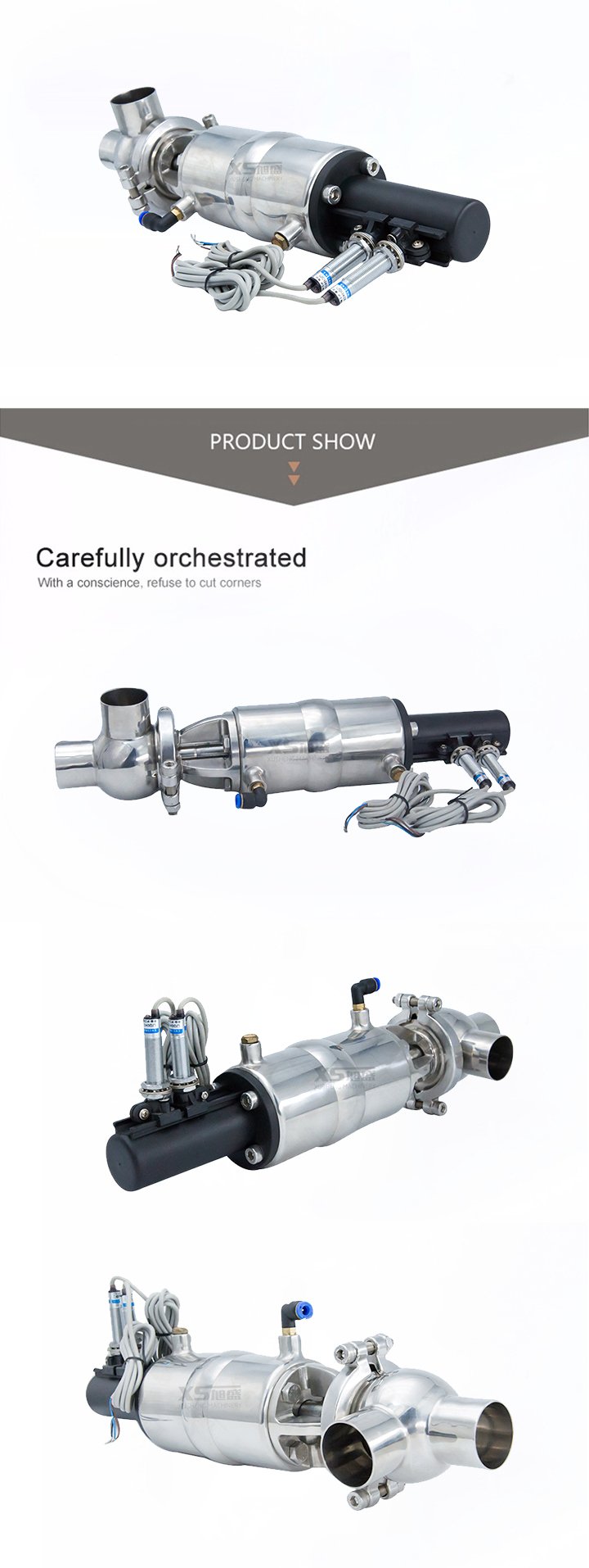 SANITARIO SS 304 V&aacute;lvula neum&aacute;tica de un solo asiento con sensor de posici&oacute;n