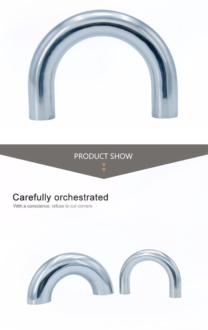 Espejo de acero inoxidable pulido SS304 U Modle Bend Codo