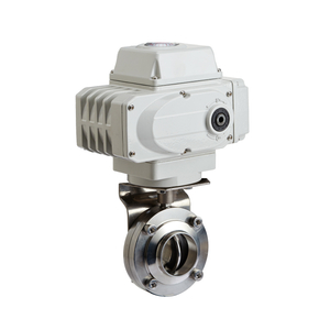 Válvulas de mariposa de soldadura sanitaria con actuador eléctrico 
