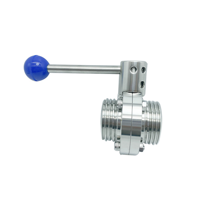 Tuerca de rosca sanitaria de acero inoxidable V&aacute;lvulas de mariposa