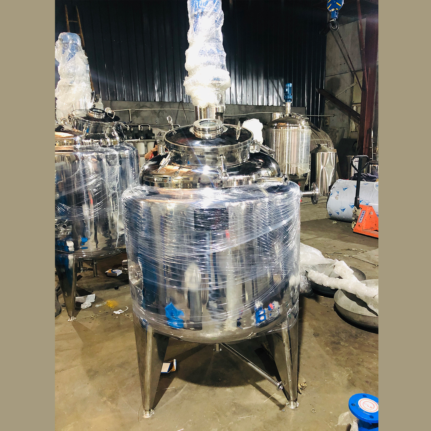 Tanque de mezcla de presión de fermentación aislado de grado sanitario de acero inoxidable