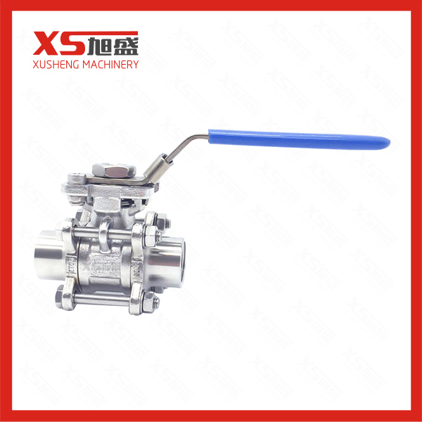 SS304 SS316L, acero inoxidable, higiénico, grado alimenticio sanitario, roscado, puerto completo, válvula de bola de 3 piezas