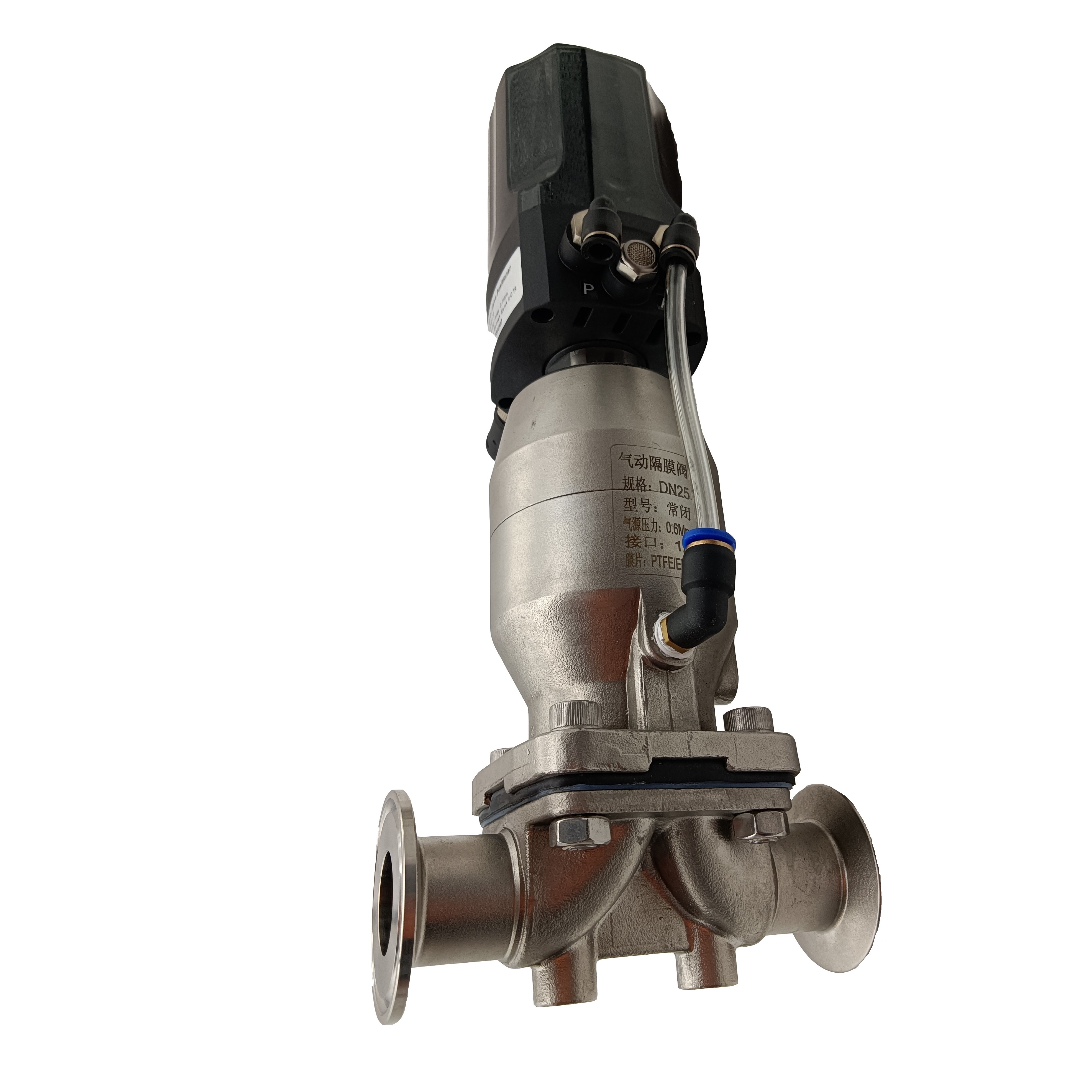 1/2 pulgada 12.7 mm de alta calidad Higiénica acero inoxidable SS316L SNUMADE SMS Diafragma recto Vavle con cabeza de control