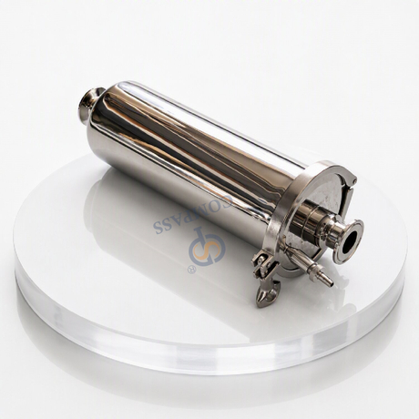 Filtro en línea DN25 SS304 TC con válvulas de escape y elemento filtrante de PTFE de 0,22 um