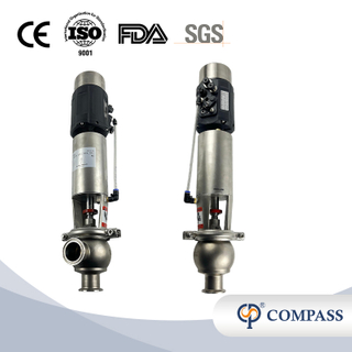 Válvulas reguladoras de flujo sanitarias sanitarias de acero inoxidable TC con cabezal de control