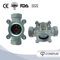 DN15 Vidrio a la vista de ciruela de acero inoxidable de acero sanitario