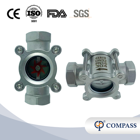 DN15 Vidrio a la vista de ciruela de acero inoxidable de acero sanitario