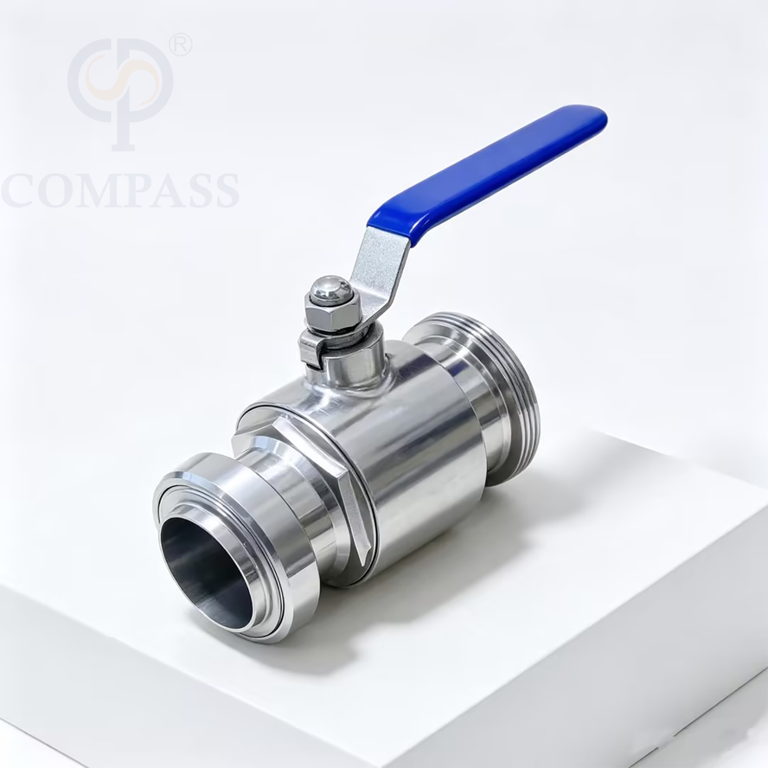 Nueva llegada Válvula de bola de rosca macho de unión recta manual DIN de presión media de acero inoxidable sanitario SS316L DN65 de grado alimenticio con PTFE