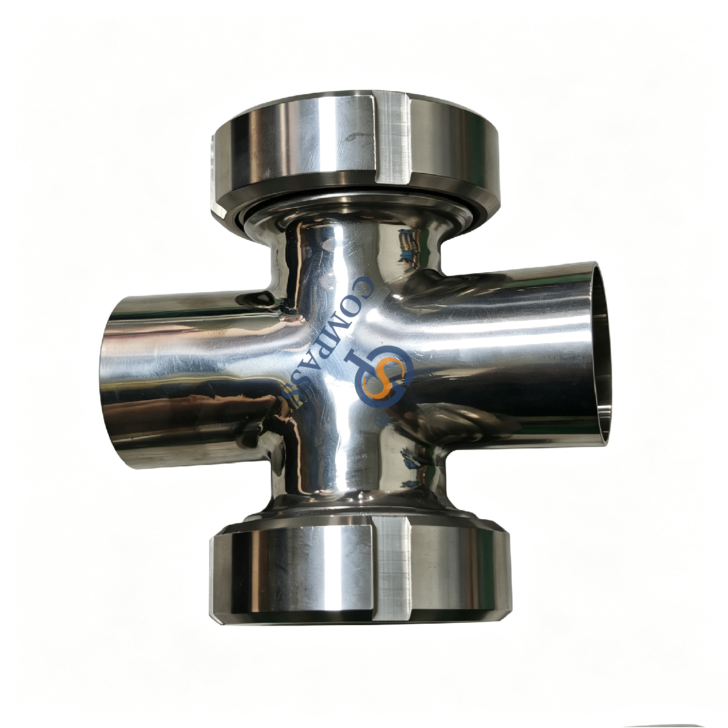 Mirilla cruzada de cuatro vías estéril en línea SS304 de acero inoxidable DN40 para el tanque