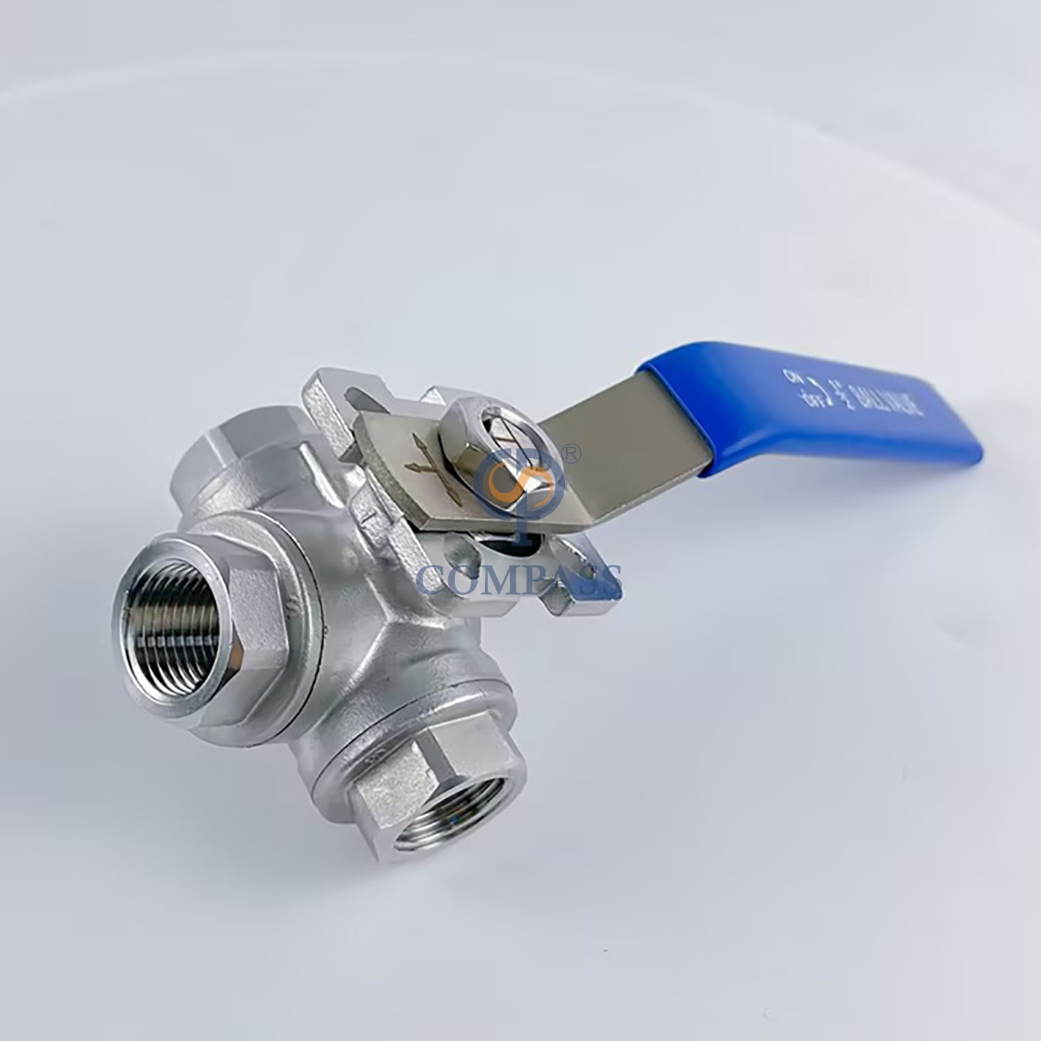 Vávula de bola industrial del hilo femenino PN16 SS304 DN15 del NPT del puerto T del grado