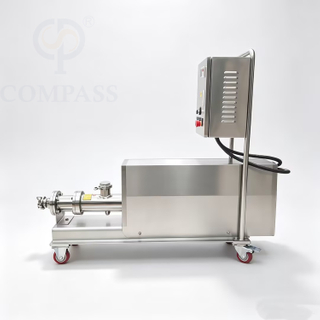 Bomba eléctrica de un solo tornillo OEM de grado alimenticio sanitario SS316L de 1.5KW-2HP con cubierta y carro de motor de acero inoxidable y estator de EPDM