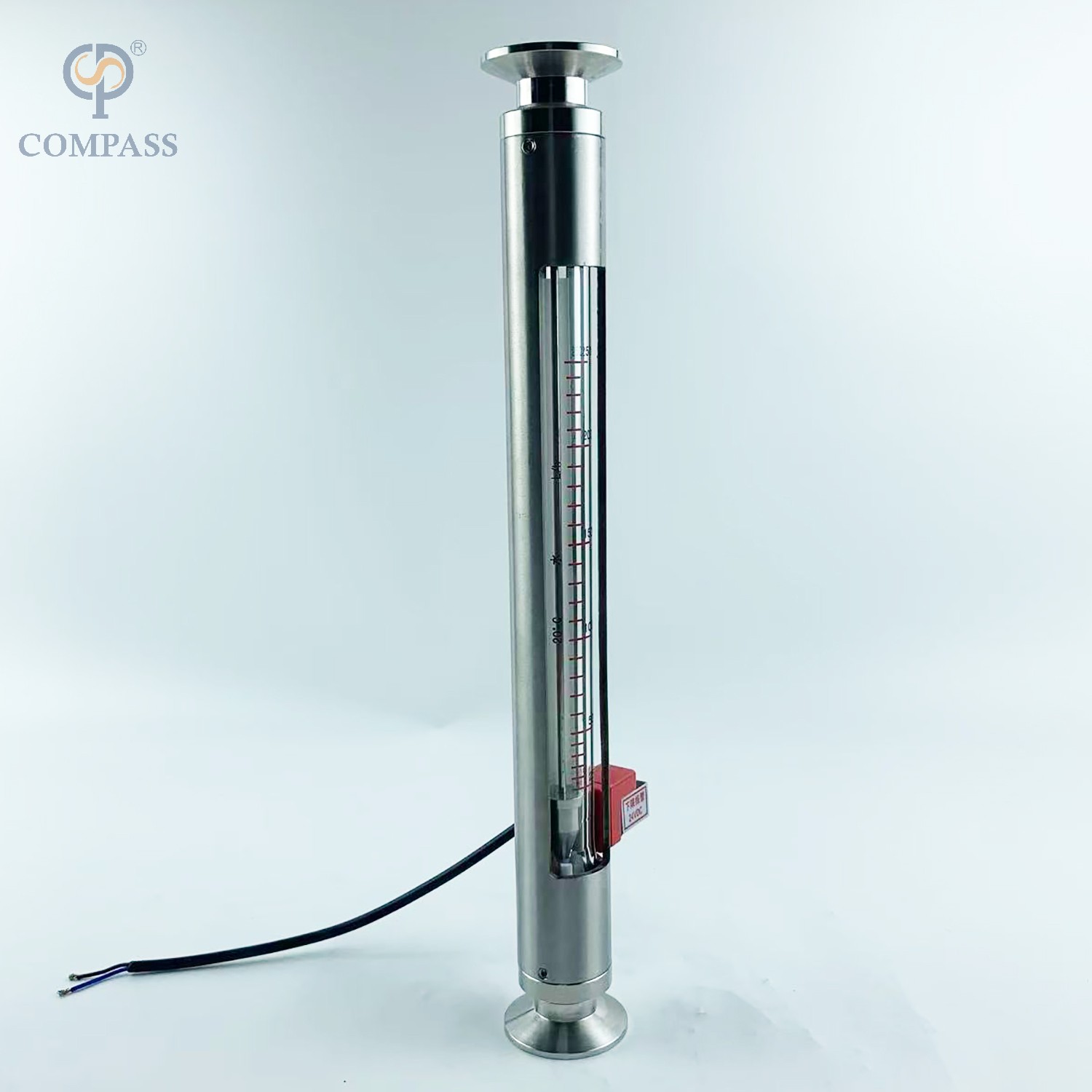 Rotemetro de tubo de vidrio sanitario SS304/medidor de flujo de rotor de vidrio con alarma