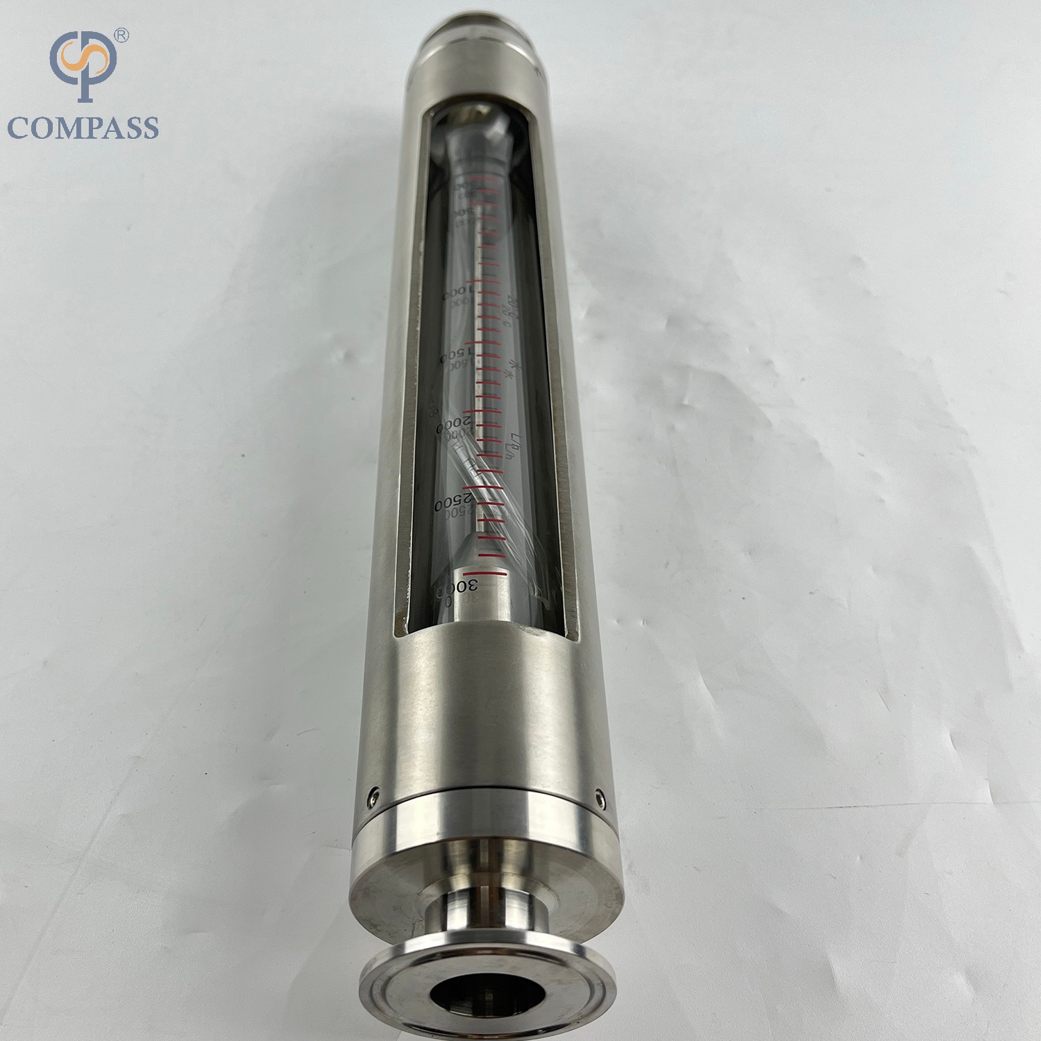 Medidor de flujo de rotor de vidrio sanitario SS316 Lzb-K30