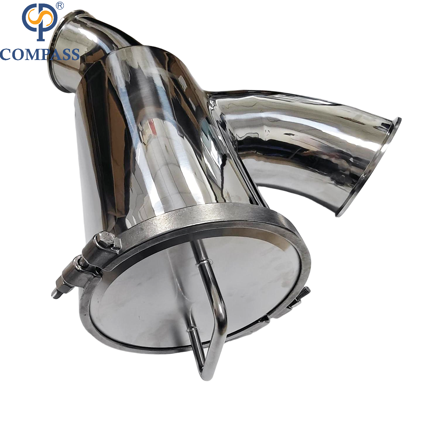 Buen Precio, 6 pulgadas, SS304, acero inoxidable sanitario, 0,5 micras, SMS, abrazadera Premium, filtro tipo codo sin retención con pulido de espejo