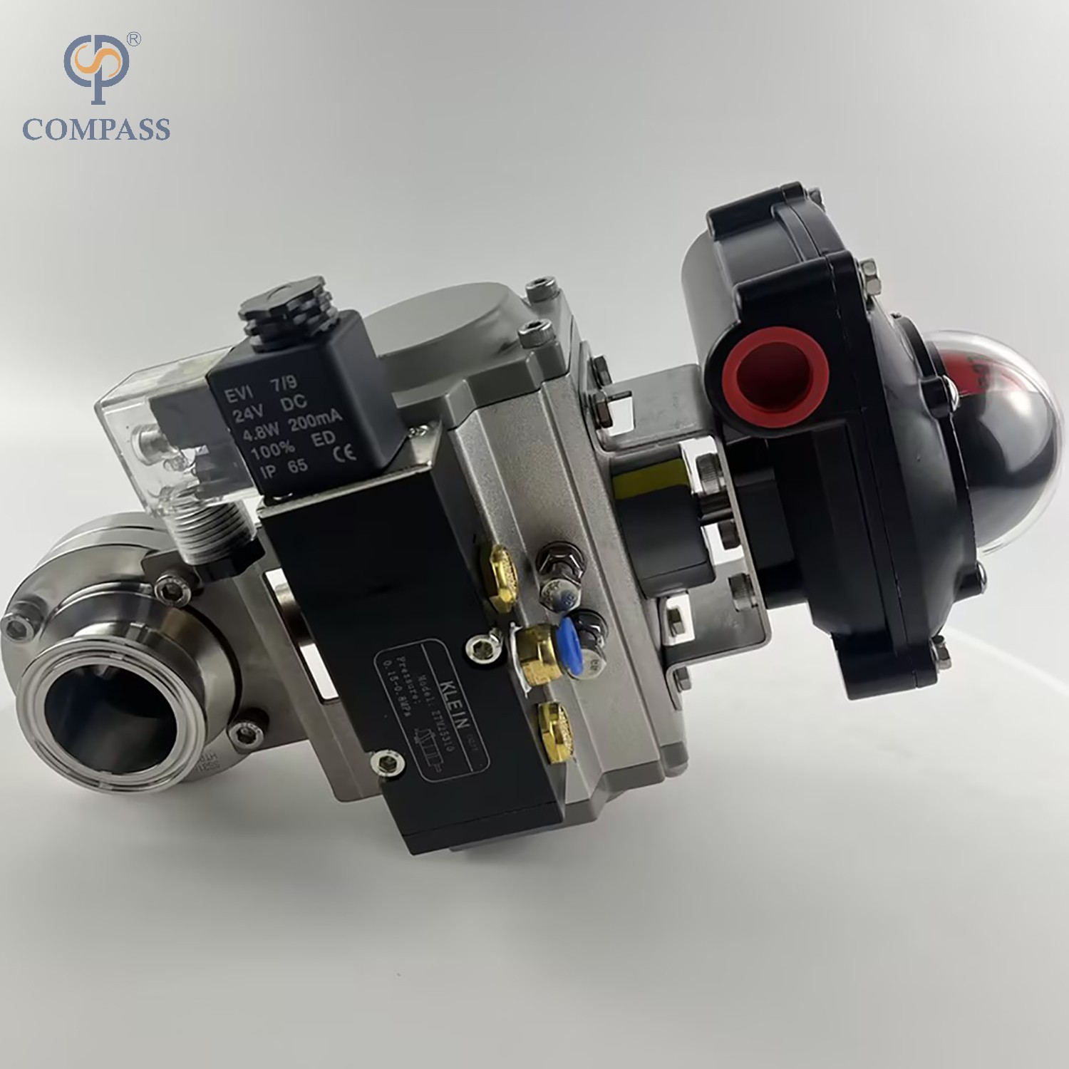 VÁLVULA DE MARIPOSA DE SOLDADURA NEUMÁTICA DIN DE GRADO ALIMENTARIO SS304