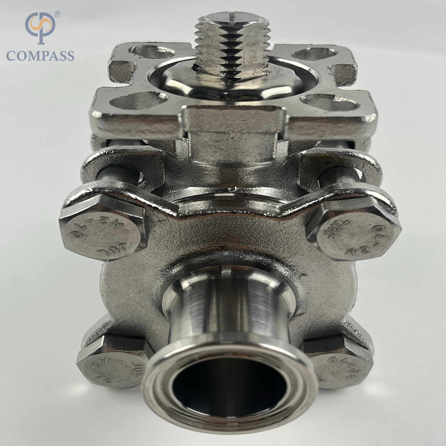 Manual de acero inoxidable de 3/4 pulgadas Válvula de bola de tres piezas de plataforma alta sin manija