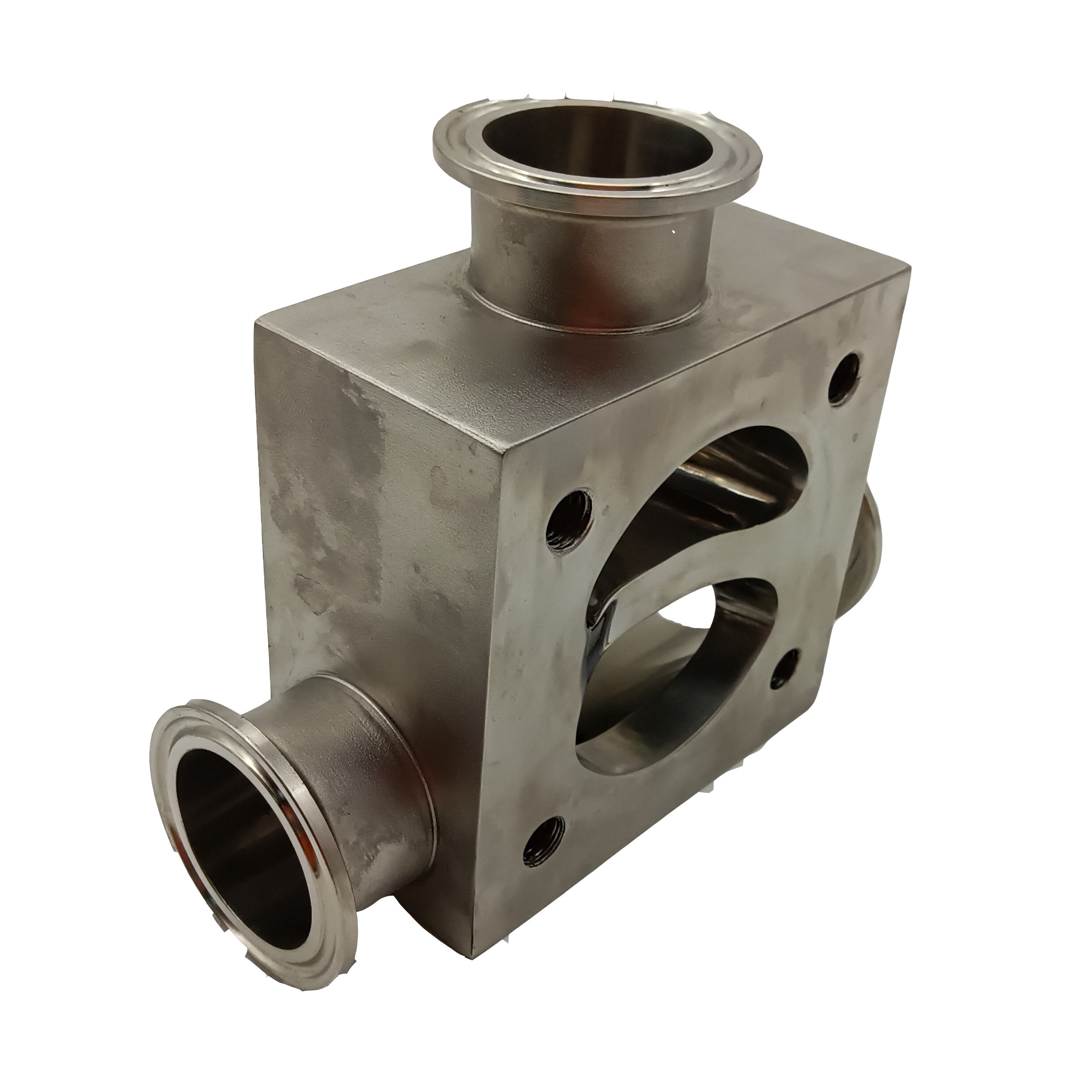 50.8 mm*50.8 mm de alta calidad Hygienic Hygienic Acero inoxidable SS316L SMS Weld Válvula de diafragma de frases de tres vías
